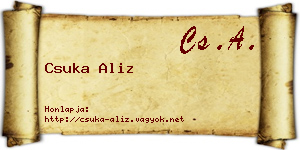 Csuka Aliz névjegykártya